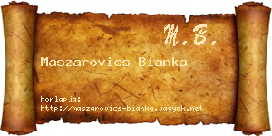 Maszarovics Bianka névjegykártya